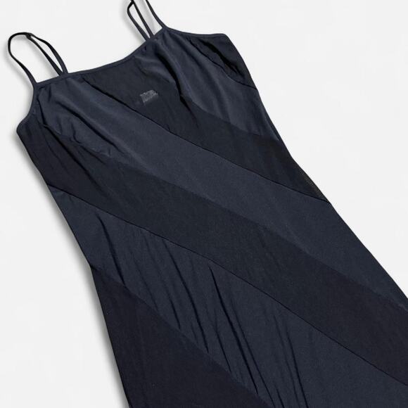 VTG Y2K Frederick's of Hollywood Black Soft Knit Sheer Mesh Maxi Lingerie Slip - Picture 6 of 7